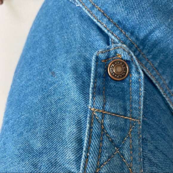 Vintage 1970s Red Snap Denim Utility Shirt - Picture 14 of 14